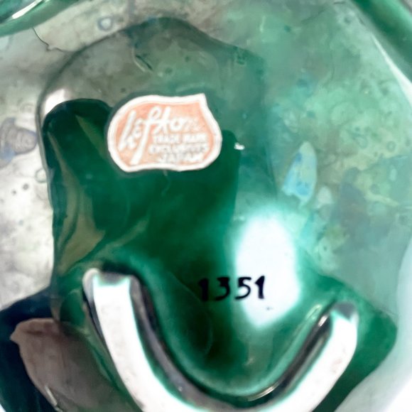 Vintage Lefton Relish Dish #1351 Christmas Green Holly Divided Handled MCM - Picture 5 of 6